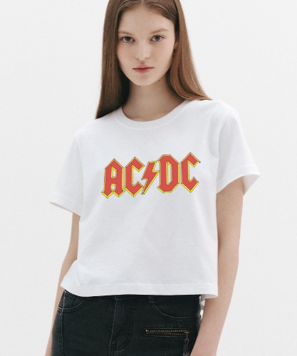 ACDC RED LOGO CROP WH (BRENT2411)